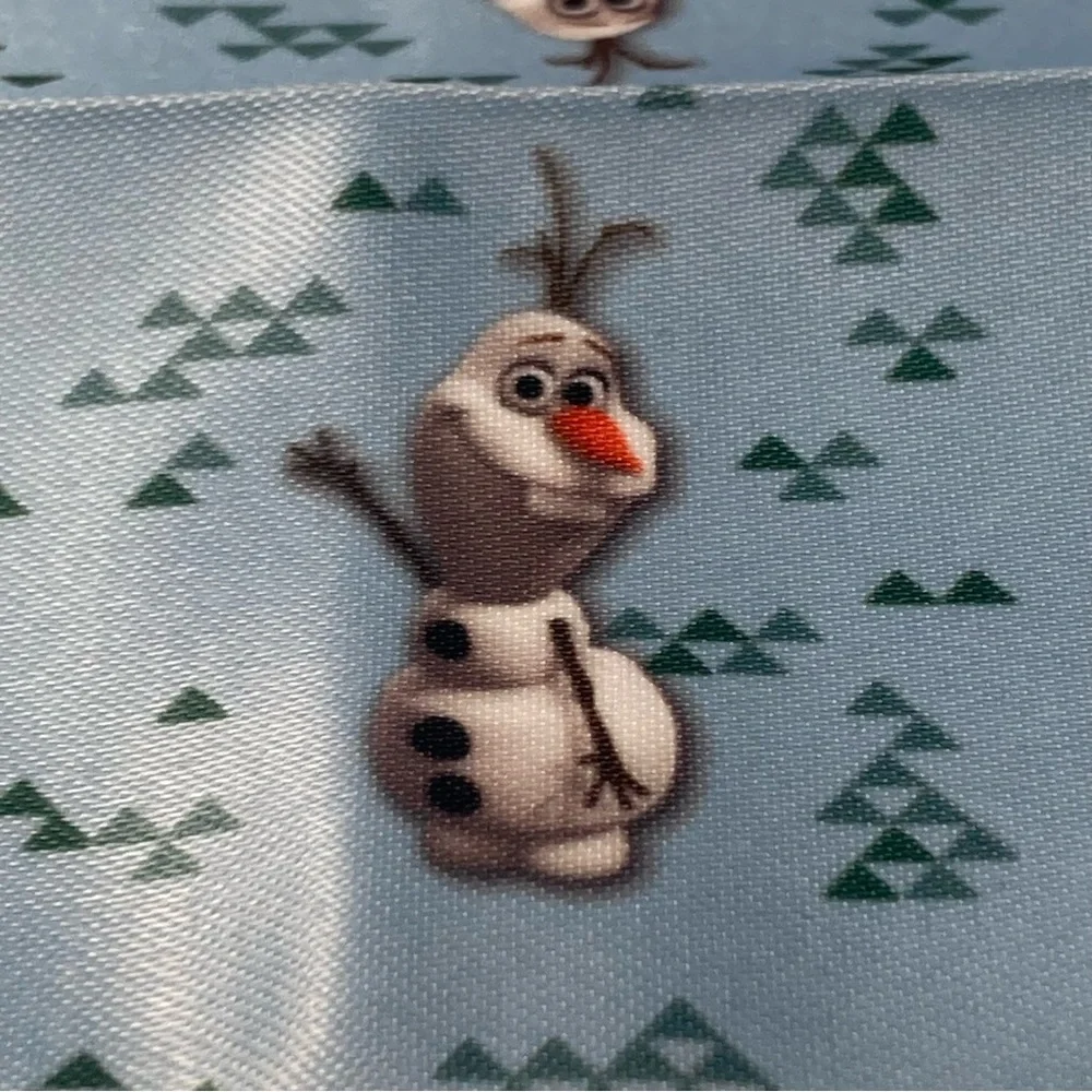 10 Disney Frozen Fancy Blanket Binding 4.75yd Dancing Olaf Fabric Strips Craft